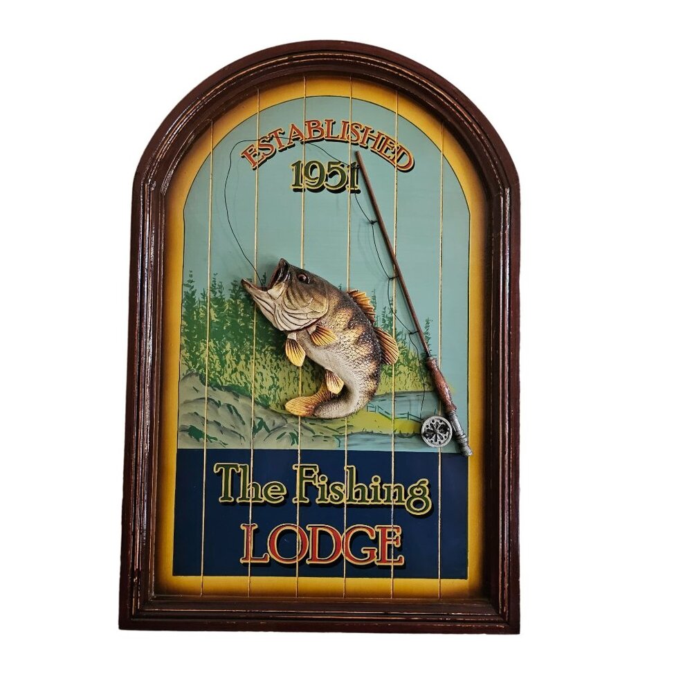 The Fishing Lodge 3D Wall Hanging Sign Established 1951